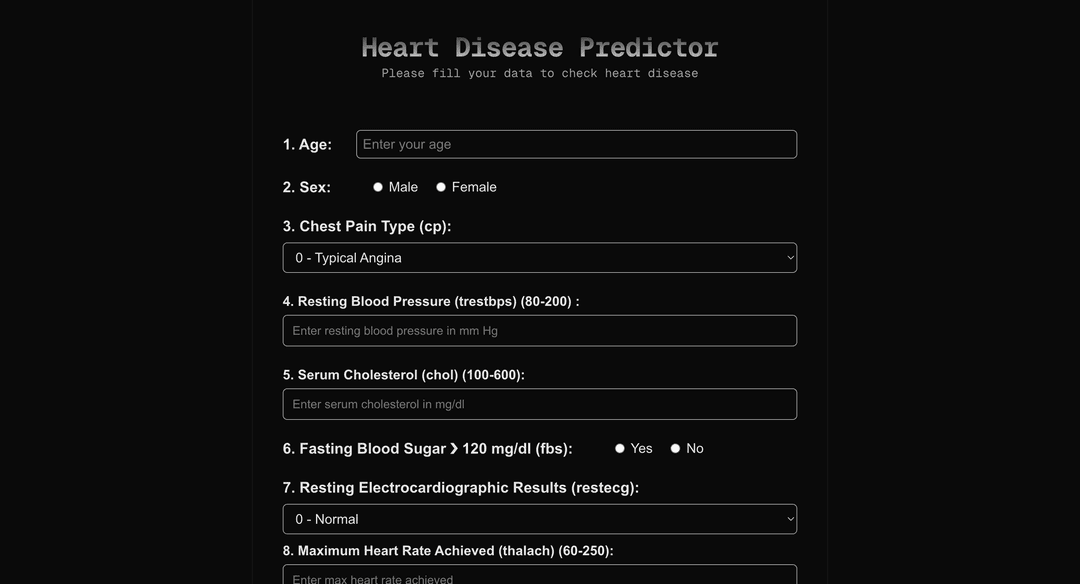 Heart disease predictor